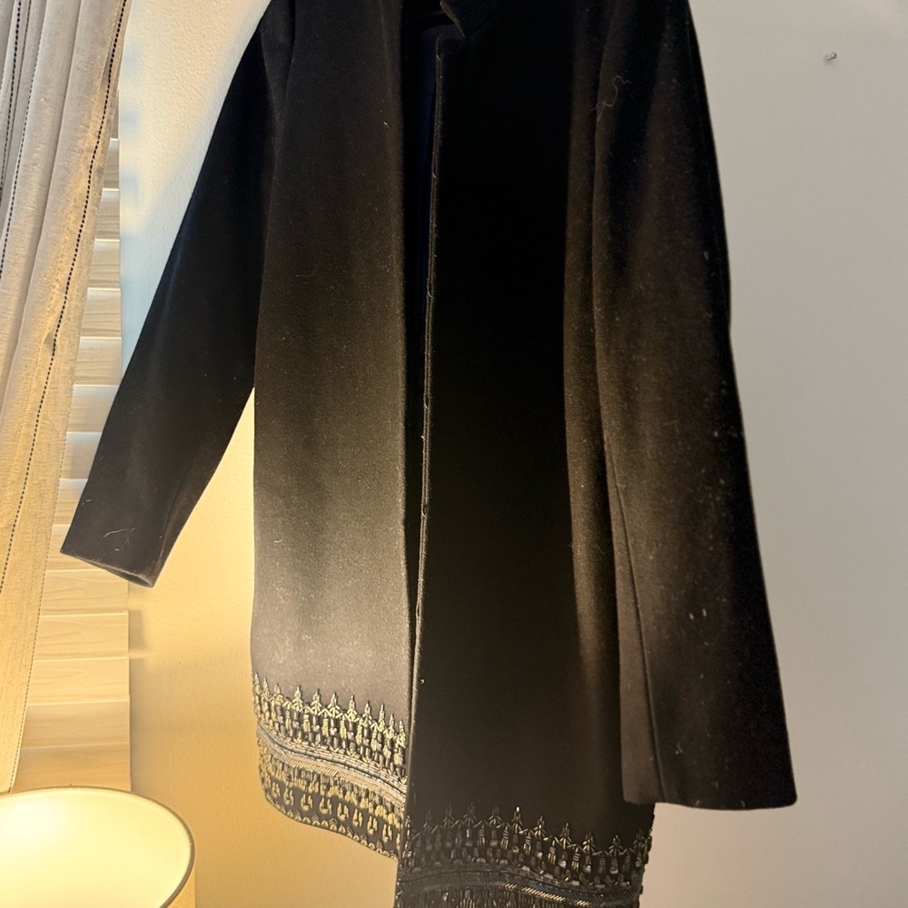 J. Crew Black Cape with Intricate Hem Detailing